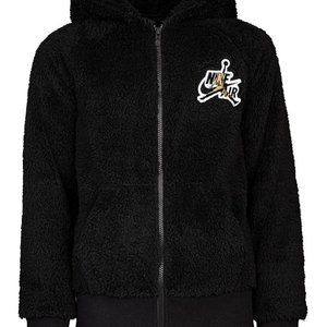 NIKE AIR Jordan Black Faux Sherpa Boys Hoodie